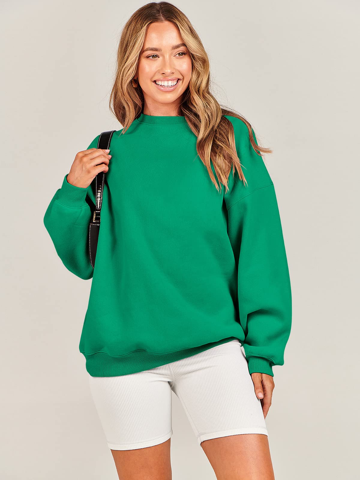 Damskie bluzy oversize bluzy z kapturem polar okrągły dekolt sweter top codzienne jesienne stroje preppy ubrania nastolatki 2024 A1019 światło