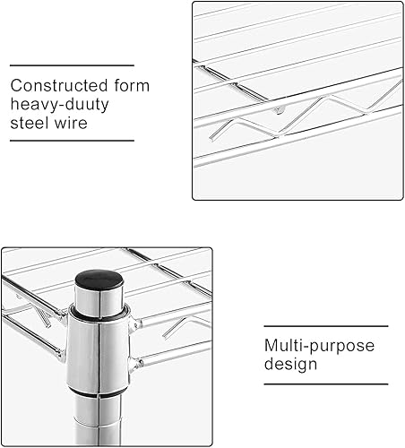 Miniatura 52 de Estantería de metal de 4 niveles de alambre de 36 pulgadas de ancho x 14 pulgadas de profundidad x 54 pulgadas de alto, estantes de almacenamiento