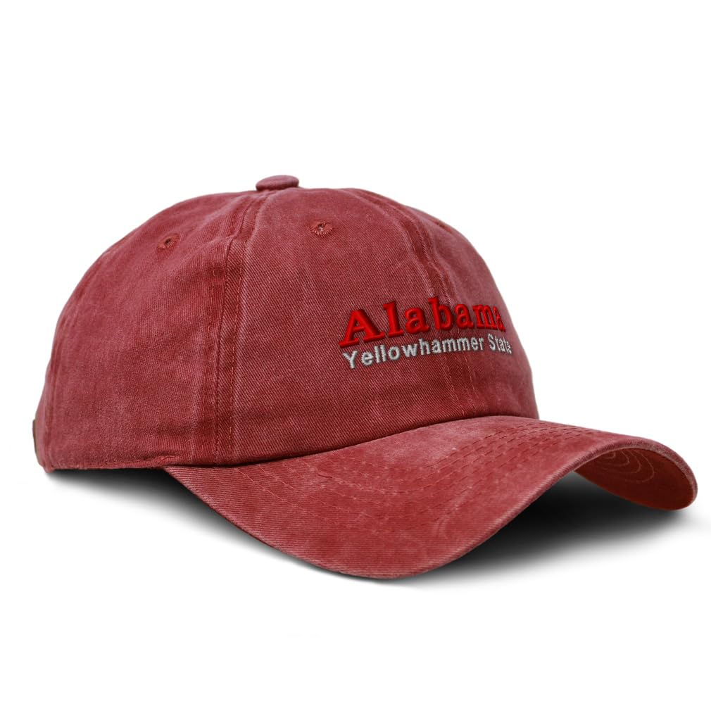 Soft Washed Baseball Cap Alabama Yellowhammer State Cotton Dad Hats for Men & Women