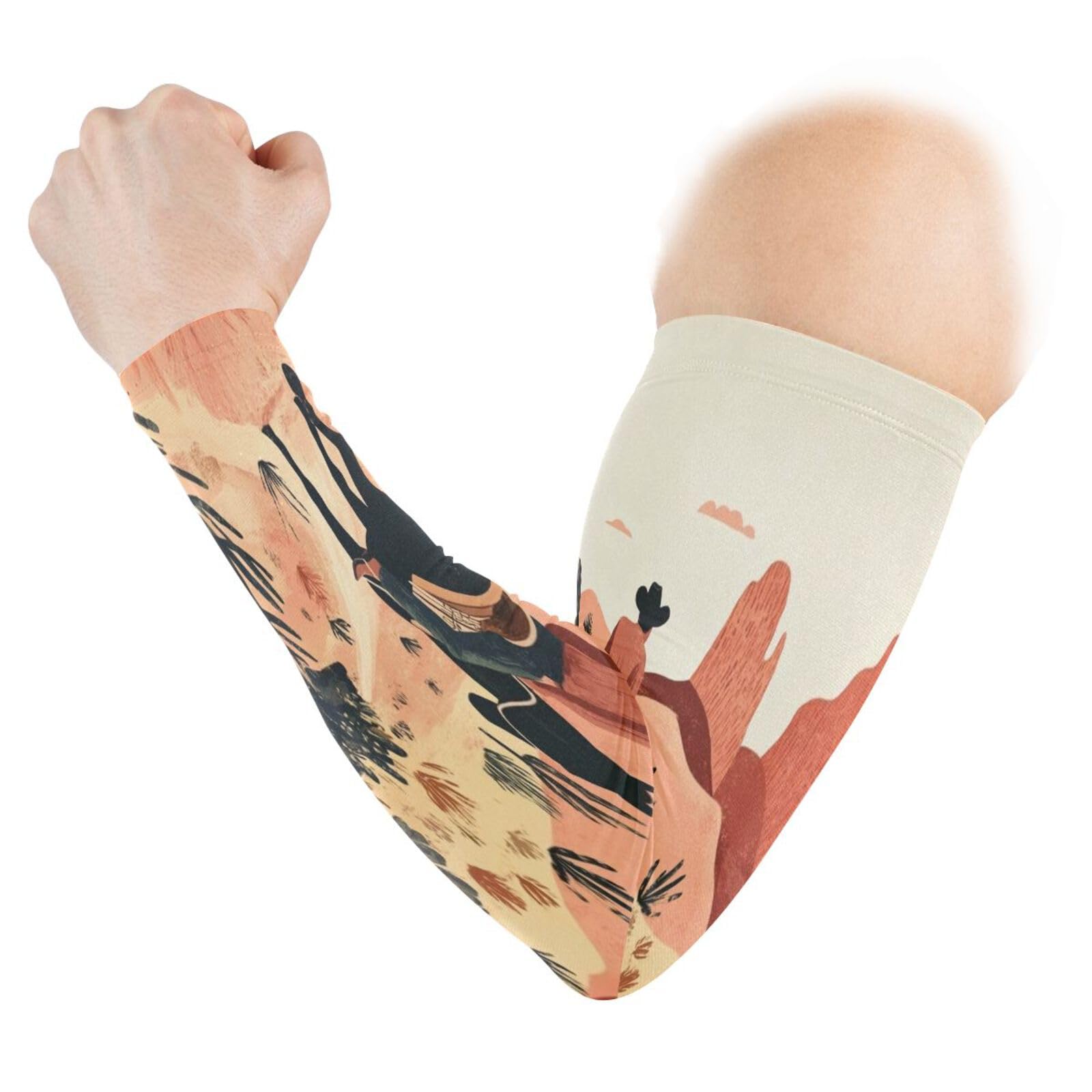 Kigai Western Cowboy UV Sun Protection Arm Sleeves for Men Women Cooling Compression Sports Arm Sleeves Tattoo Cover Up