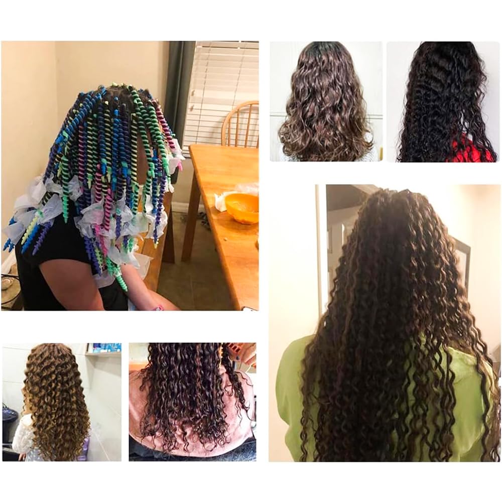 20 unidades de 15 cm de espiral de plástico para peluquería, rizadores de pelo, rizadores de pelo permanentes, herramientas de salón de belleza para mujeres y niñas