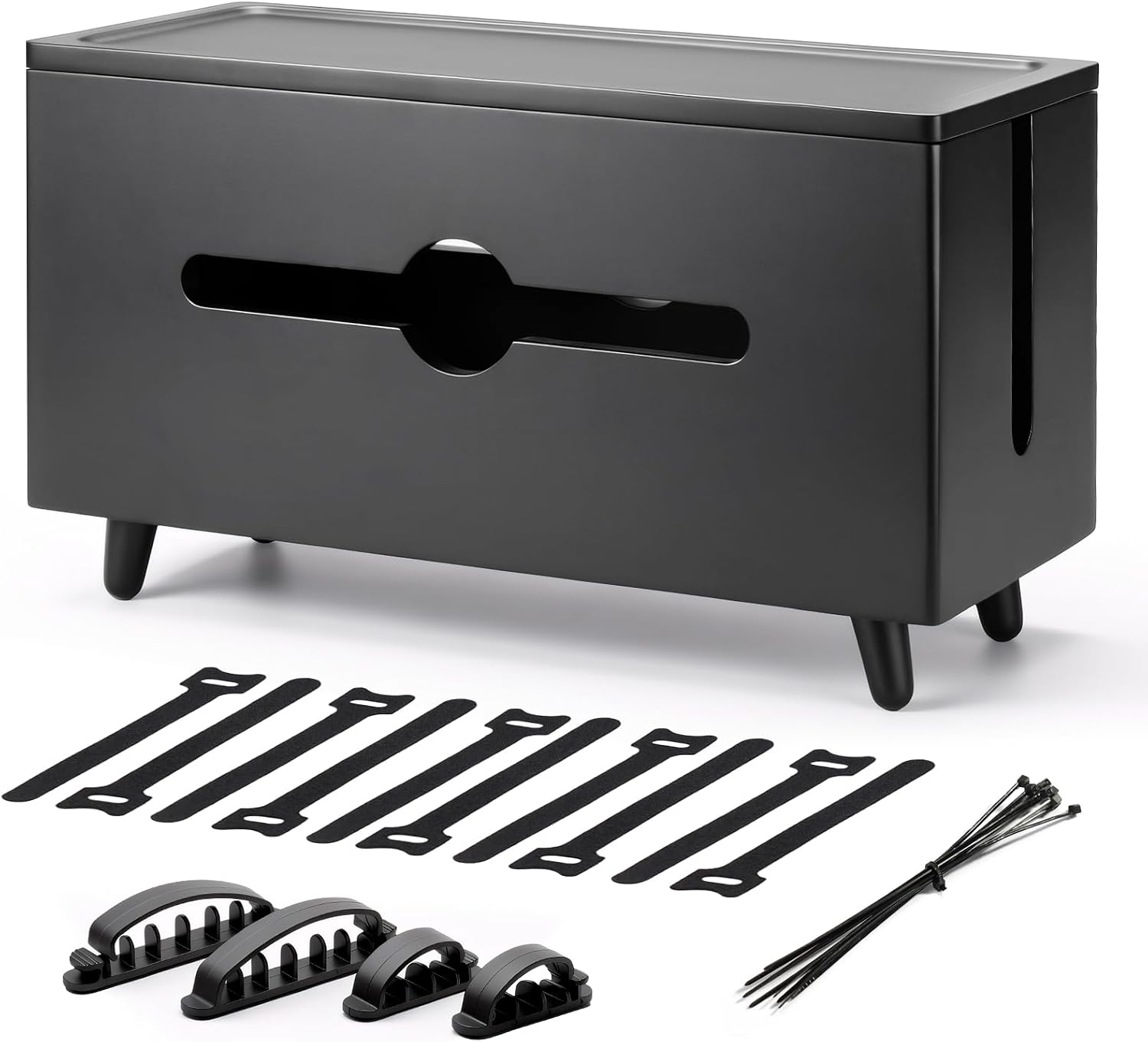 Extra Large Cable Management Box，Wood Cable Organizer Box,Power Strip Box & Organizer for Power Strip, TV Wires & Desk Cable Storage,Hide Desk Cord and Floor Cables