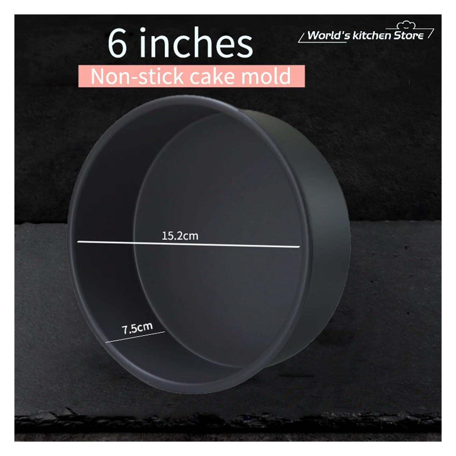 Genérico Troquel redondo de aleación aluminio, plantilla molde for pastel 4/5/6/7/8/9/10 pulgadas, for plato for hornear, herramienta for con patrón sartén, Cozinha(6 inches-black)