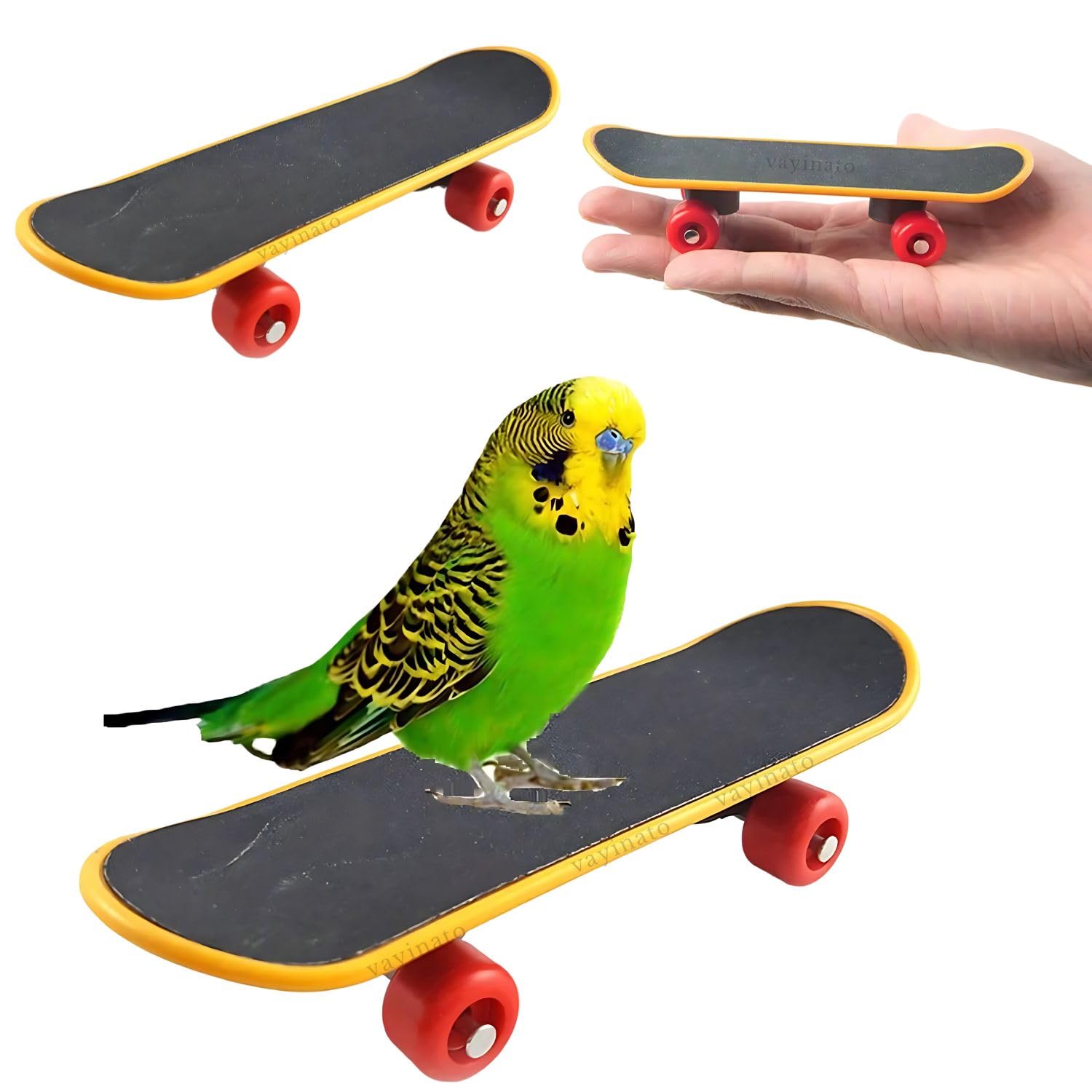 Petzlifeworld Bird Toys Parrot Toys Funny Intelligence Skate Board Toy Stand Perch Toy for Parakeet Cockatiels Bird Training Accessories-image-35