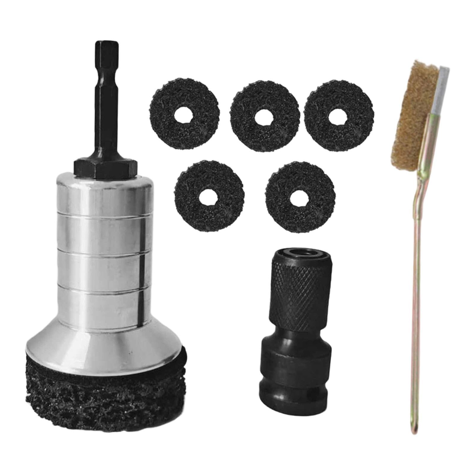 CALANDIS Wheel Rust Removal Tool Fits Power Drill Professional Wheel Hub Cleaning Kit Silver with Brush | | Wheel/Tire Cleaners & Polishes | Automotive Care & Detailing-image-40