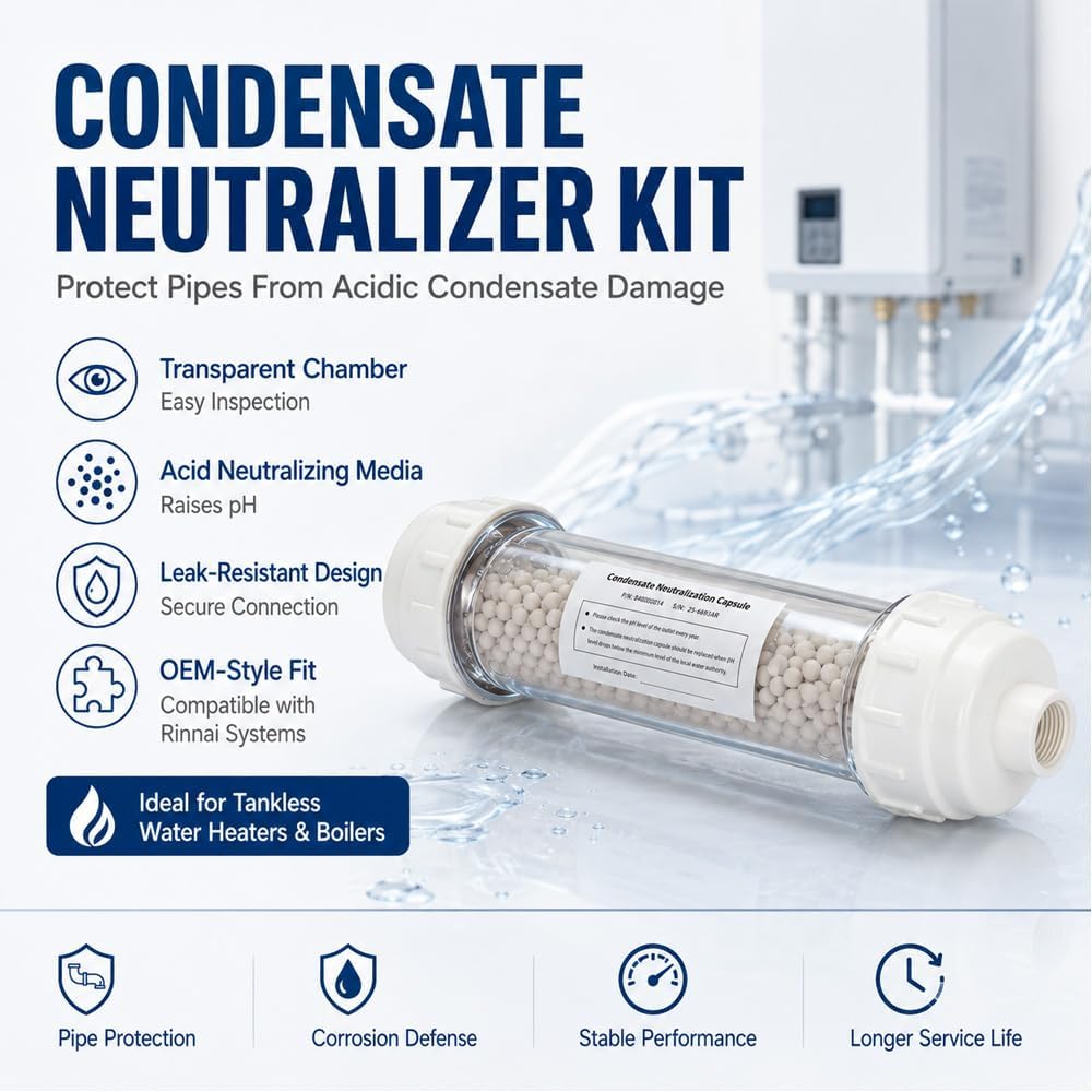 Condensate Neutralizer Kit, Compatible with Rinnai Tankless Water Heater, Replacement for Rinnai 804000074, for pH Neutralization, COD Reduction & Water Heater Efficiencyr, Acid Condensate Neutralizer image 4