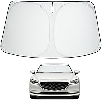 Vista 96 de Proadsy 2025 - Parasol para parabrisas actualizado con ajuste personalizado para Nissan Rogue 2014-2020, protector plegable de 4 capas