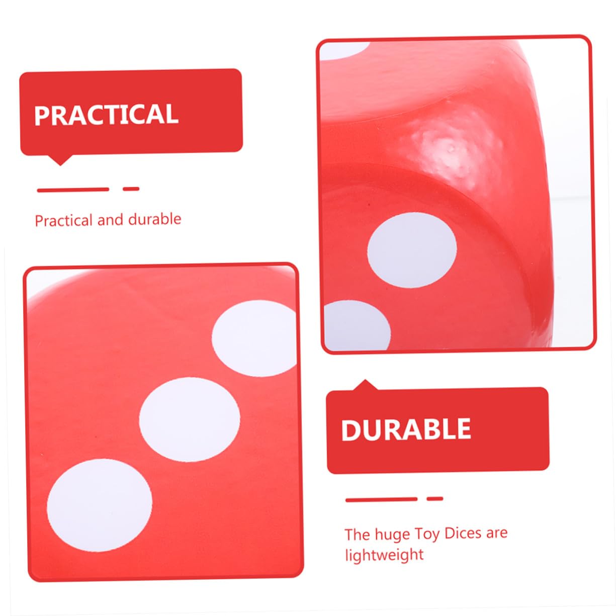 Juego Uno Gigante Dados de Juguete de Espuma, Rojo, Ligeros y Silenciosos, Fáciles de Leer, para Matemáticas y Fiestas