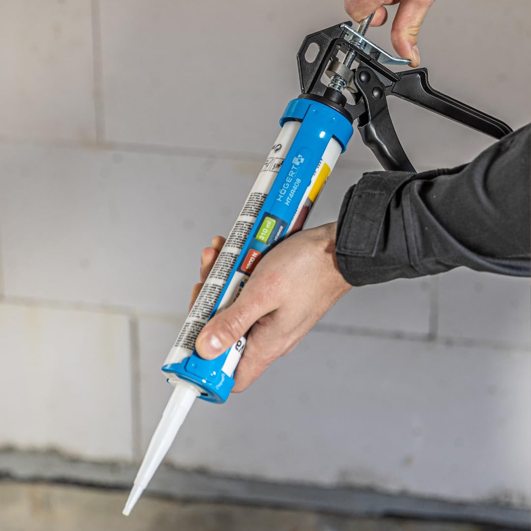Högert Technik - Pistola per cartucce - Siringa in silicone per l'utilizzo di tutte le cartucce di sigillanti e adesivi da 310 ml - Pistola a cartuccia - Forza di pressione: 1800 N