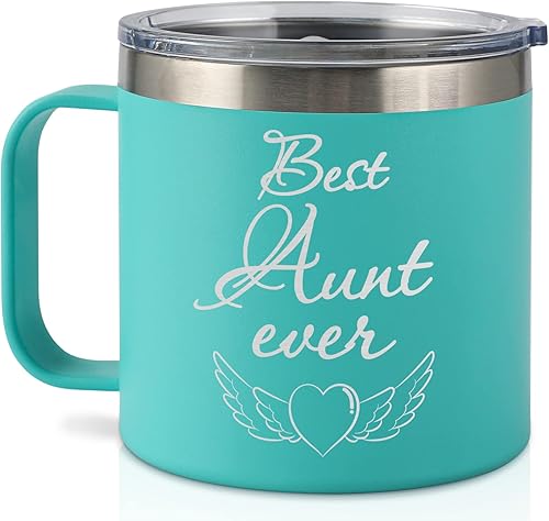 RAYKUL Vaso de acero inoxidable de 14 onzas, regalos para tía de sobrina, regalo de cumpleaños para tía de parte de su sobrina