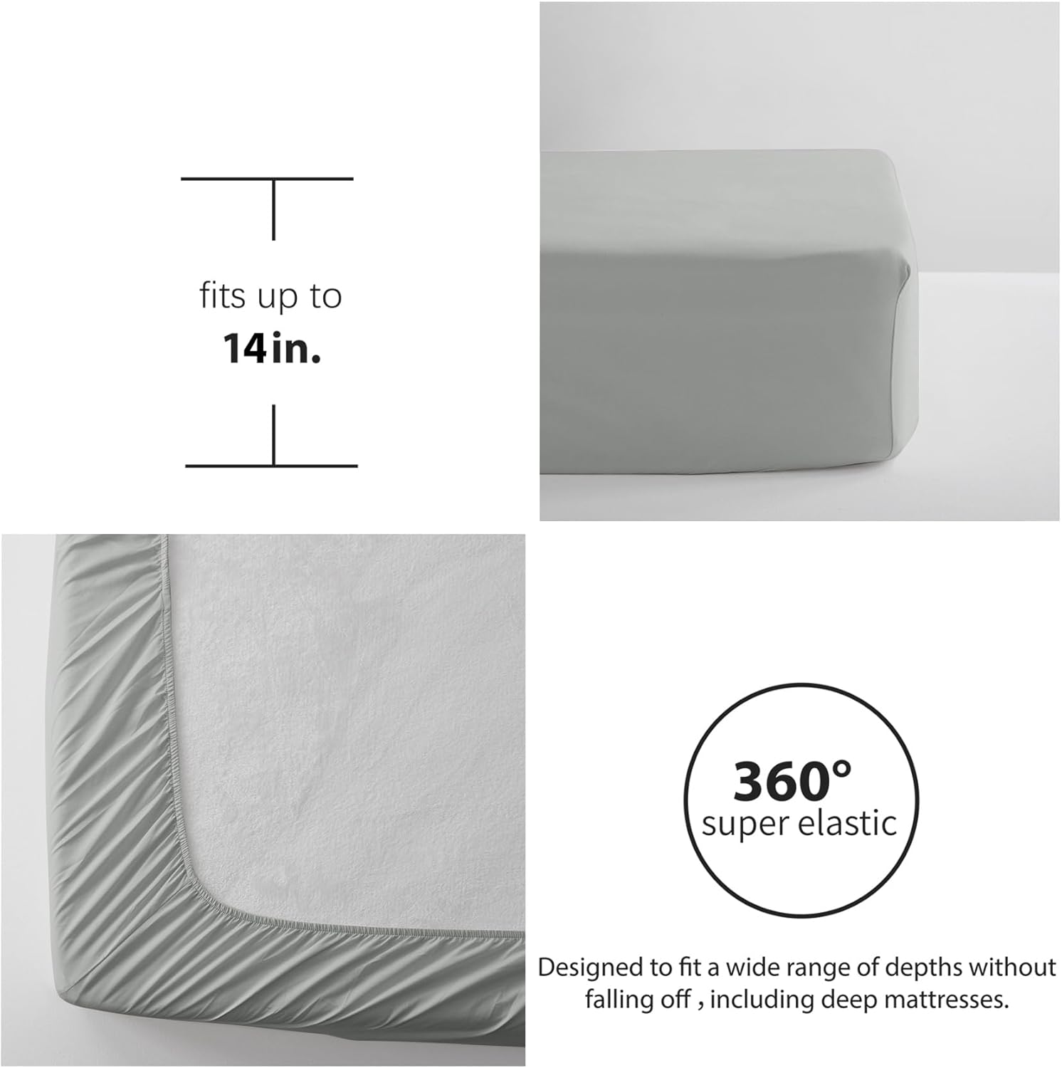 Zzlpp Queen Comforter Set 7 Pieces, Grey Seersucker Bed in a Bag with Comforter, Pillow Shams, Pillowcases, Flat Sheet, Fitted Sheet - Image 6