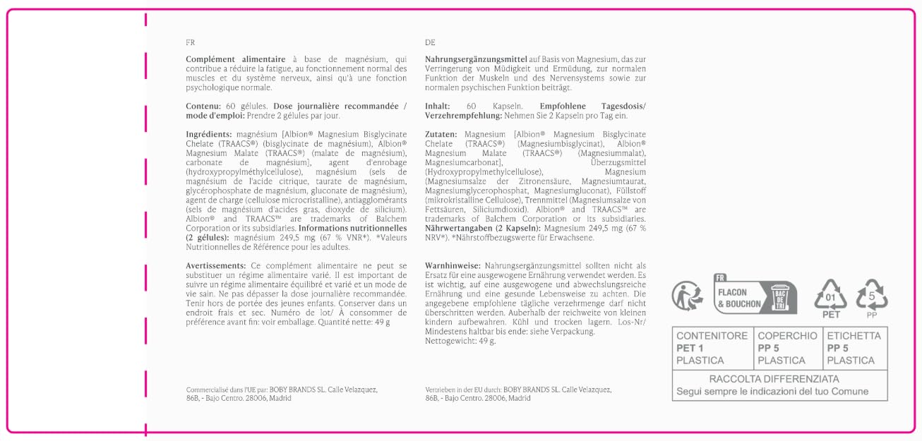 ZZEN - Magnesium Komplex 7+ 249 mg mit Bisglycinat, Malat, Citrat, Carbonat, Taurat, Glycerophosphat und Gluconat, 60 Vegane Kapseln und Glutenfrei, Hochdosiertes Supplement (Set mit 3)