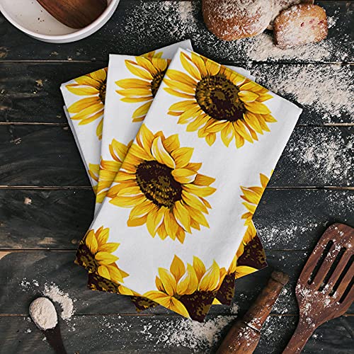 Arnecase 2 Pack Kitchen Dishcloths Quick Dry Towels Absorbent Towels Sunflower Cluster Yellow Flower Ultra-Soft Dish Cloths For Home, Kitchen And Bar #TOP1