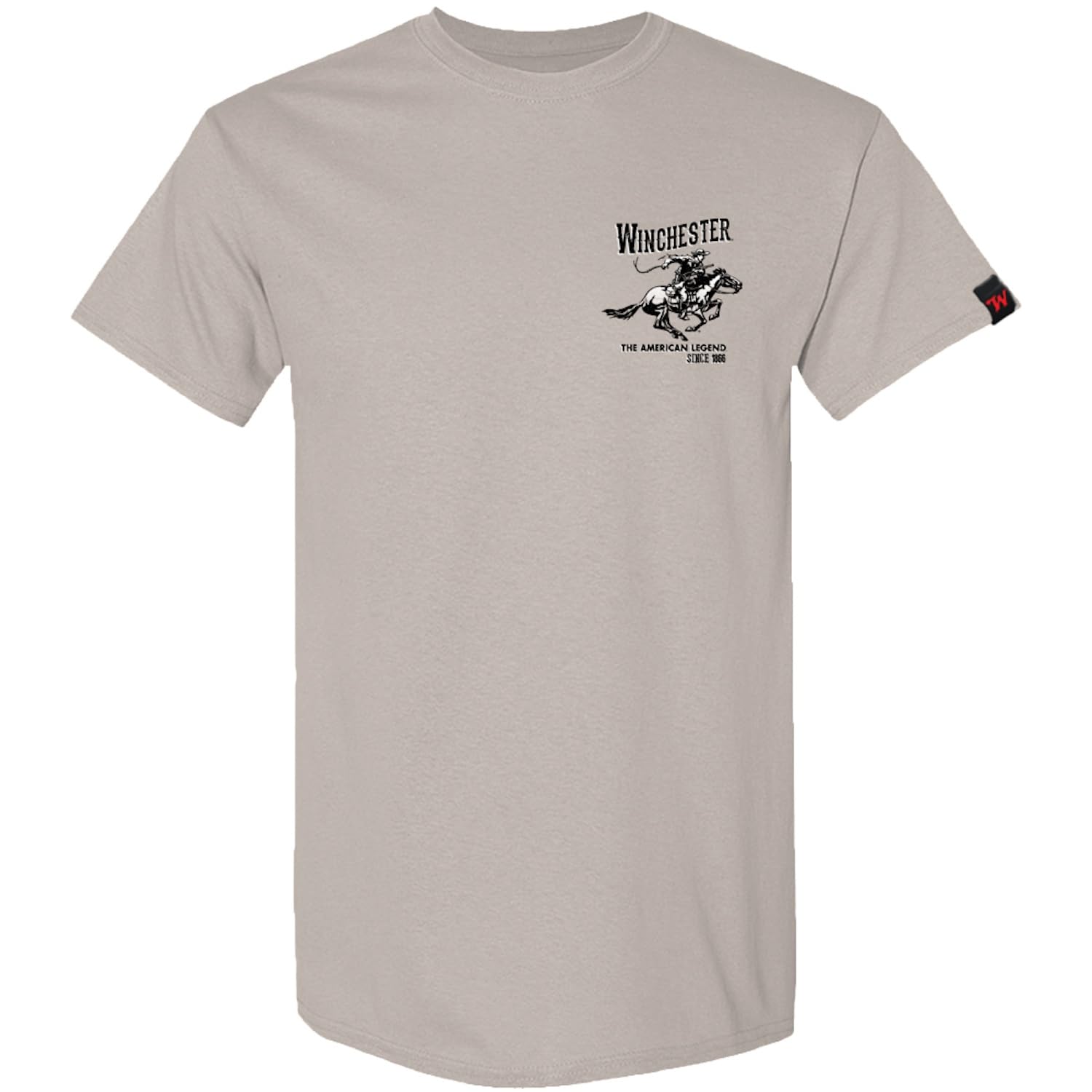 Winchester Official Vintage Horse and Rider Graphic T-Shirts for Men, Sand, XL