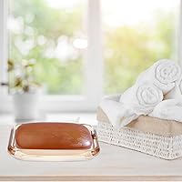 Vista 2 de Zerodeko Caja de jabón transparente Fregadero Estante de almacenamiento Titular de jabón de barra Soporte de jabón decorativo Esponja de vidrio