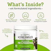 Vista 3 de Dr. Joseph's VetPro Complete Advanced Pre y probióticos en polvo para perros, 90 cucharadas, apoya la salud intestinal, diarrea, salud digestiva