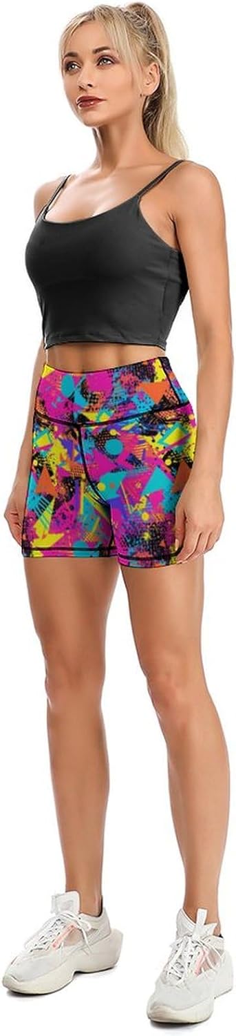 Yoga Shorts High Waisted Tummy Control Biker Shorts for Womens Athletic Running Workout Gym Tennis Shorts - Image 4