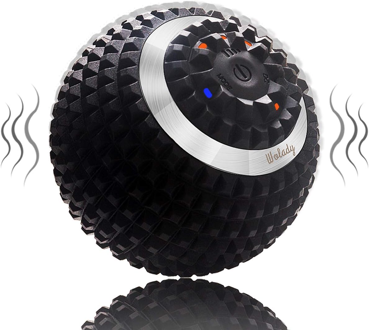 Wolady Massage Ball for Deep Tissue 4 Speed High Intensity Vibrating Massage Roller with USB Cable for Back Arm Leg Gluteal Muscles Pain Relief (Black)