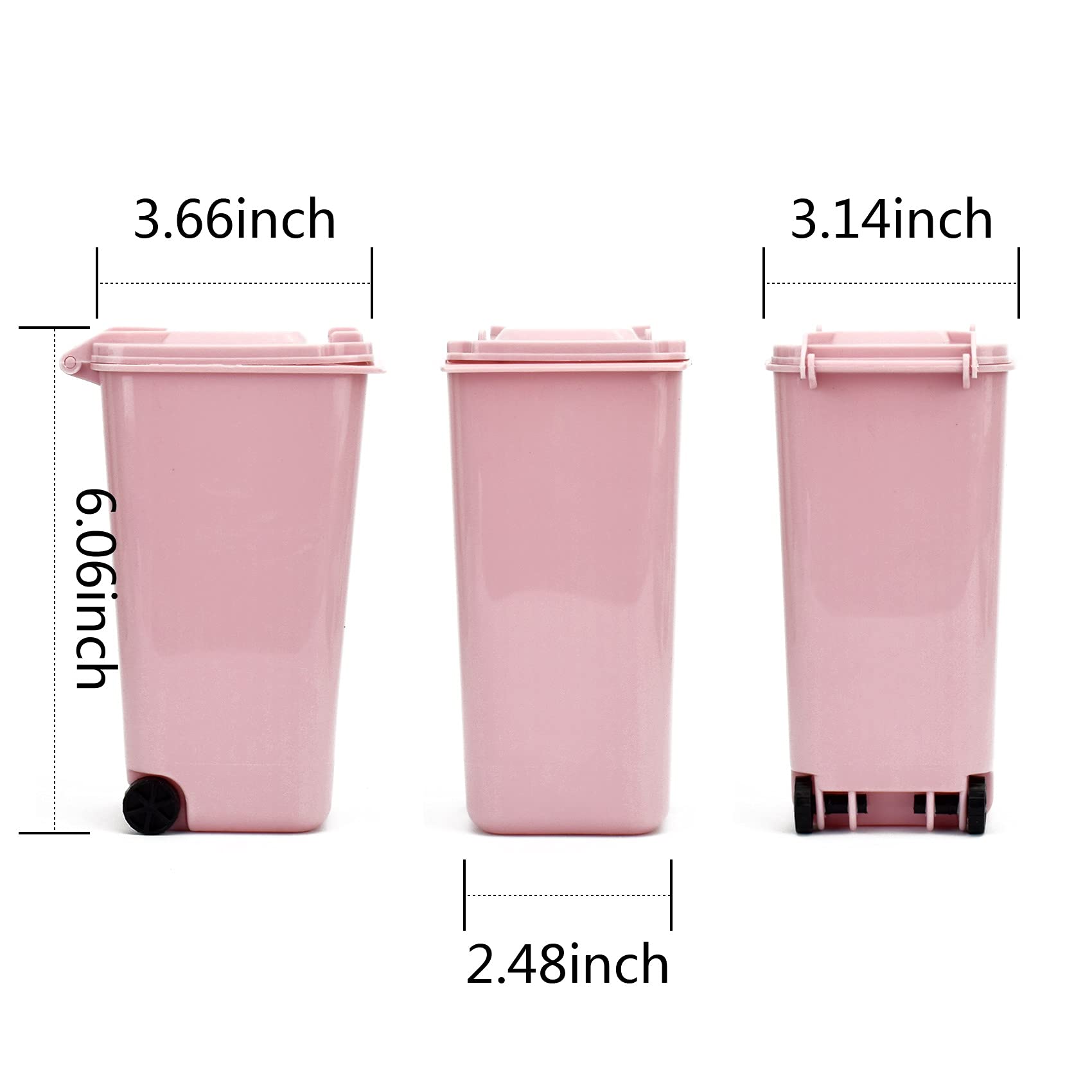 Mugtel Mini Trash Can with Lid Swing Top Small Trash Can Pen Holder for Car Bedroom Office Desktop (4 Pcs - Image 2