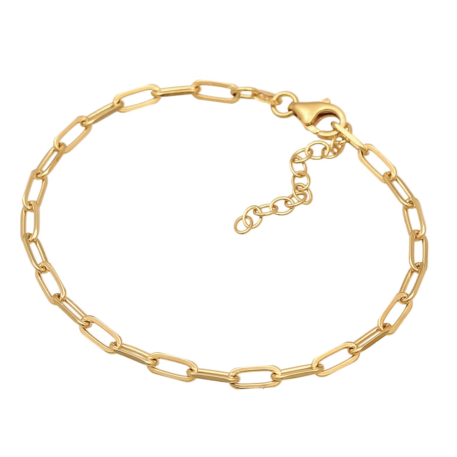 Bracciale da donna in argento sterling 925, con charm (3 mm), classico, di alta qualità, per tutti i comuni ciondoli, lunghezza 16-19 cm, 16 centimeters, 925 cm