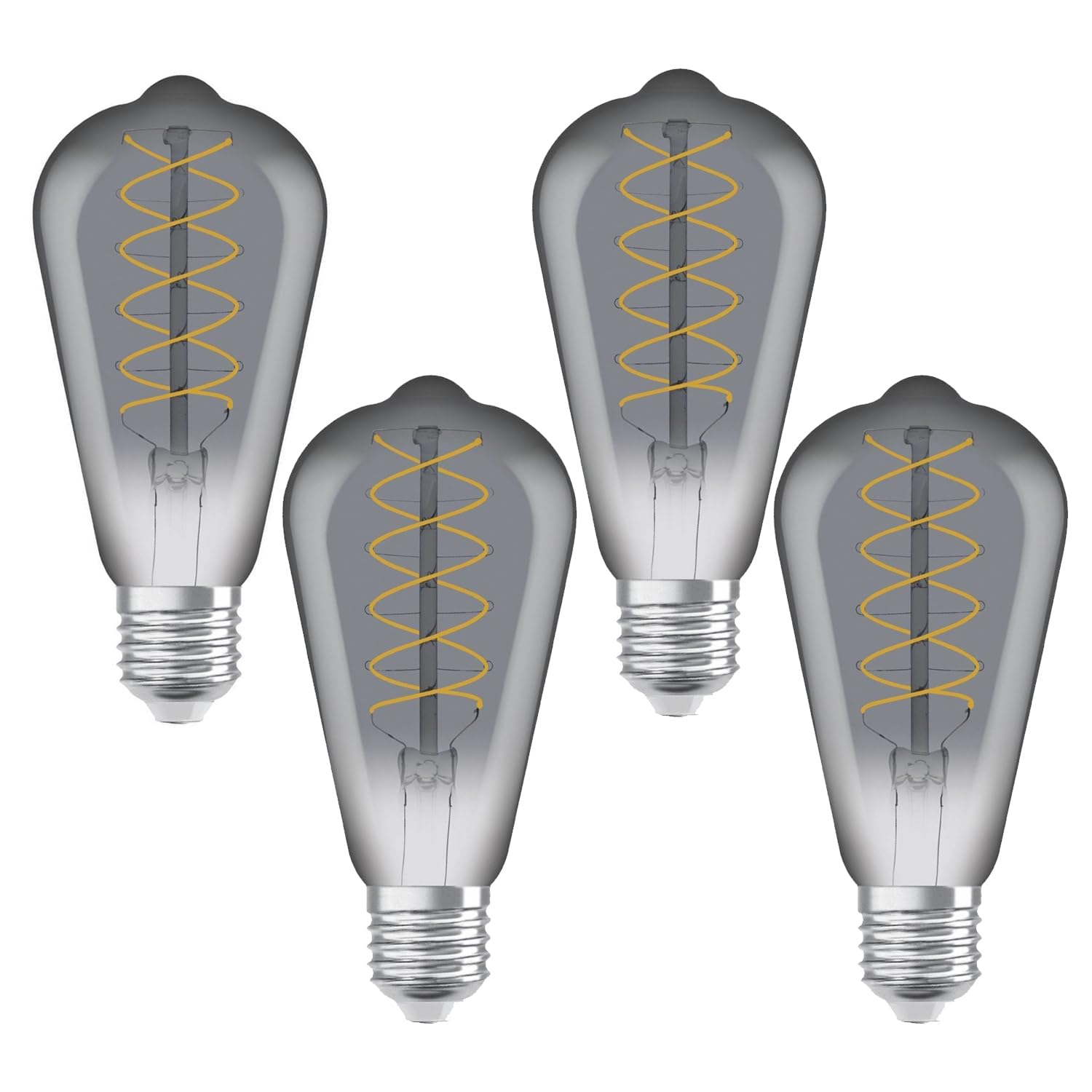 Osram Vintage 1906 Edison 30 Filament Dim Lamp 7.8W 818 Smoke E27 4 Pack from B&Q