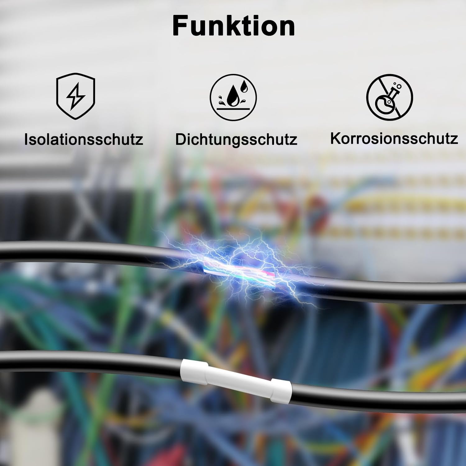 50er-Pack Ersatz für 5,8 mm HSE-211 Schwarz auf Weiß Kompatibel Ptouch