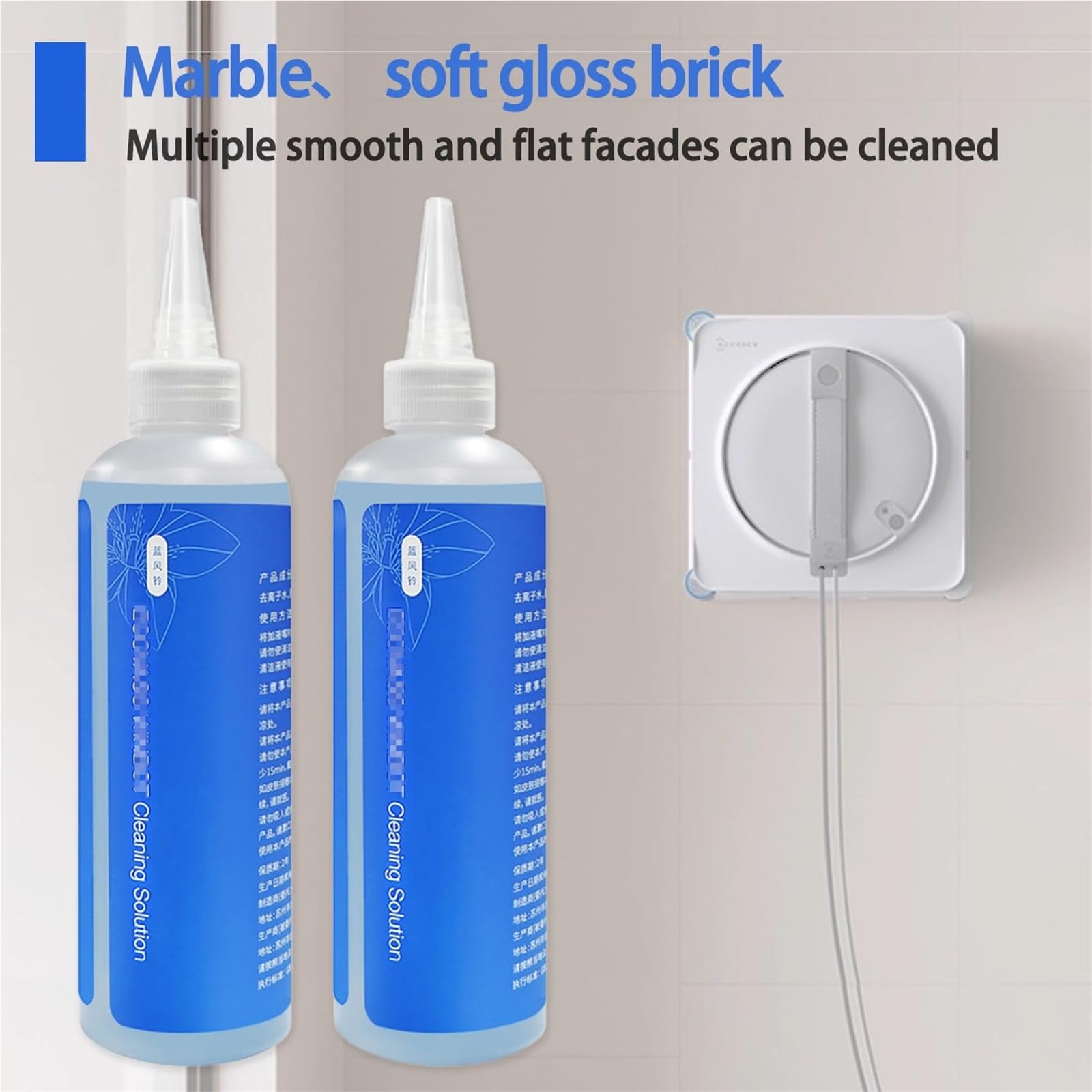 230 ml Fensterreinigungslösung, kompatibel mit Ecovacs Winbot W2 Omni, Pro, W1, W1s, Mini, Fensterreinigungsroboter-Reinigungsflüssigkeit, Reinigungsmittel, 2 Stück