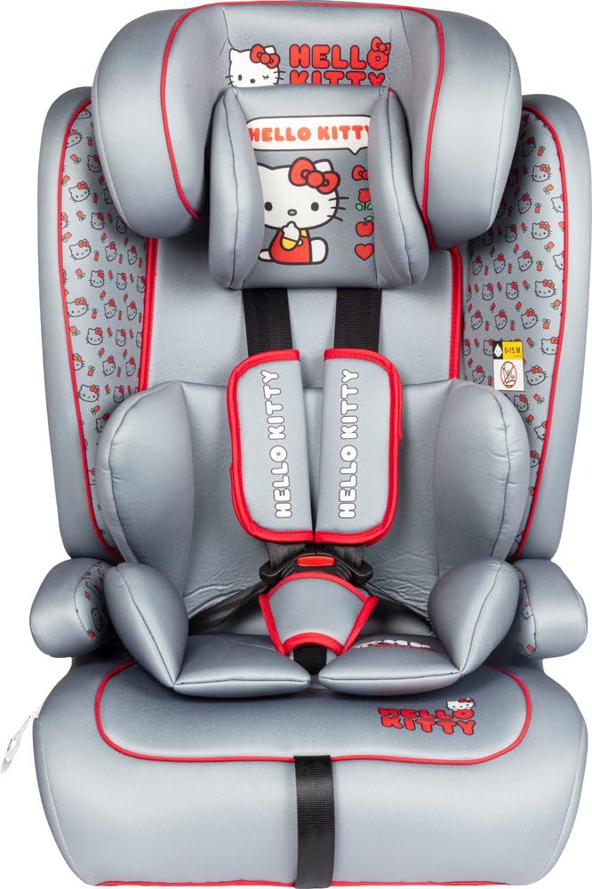 Asiento de coche Hello Kitty iSize R129 de 76 a 150 cm con protección lateral, reposacabezas ajustable y mayor comodidad para niños de 15 a 36 kg