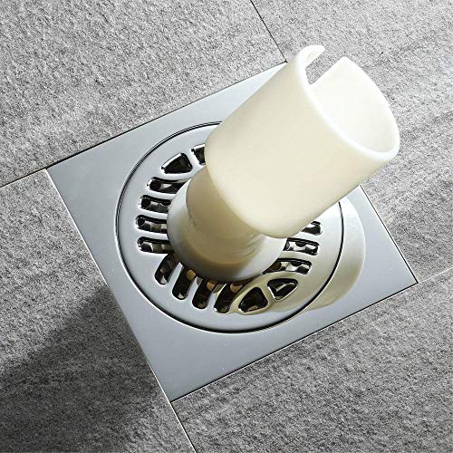 Drain de sol en laiton chromé 4 pouces avec grille amovible pour douche chic
