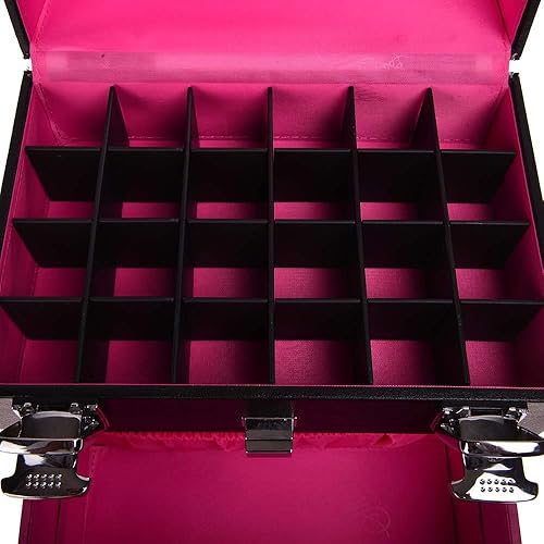 Miniatura 7 de Organizador de maquillaje valija Shany Cosmetics Pink Matters uñas accesorios NegroRosado