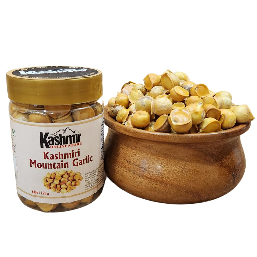 Kashmir Online Store Pure and Natural 60 grm Kashmiri Garlic (Snow Mountain Garlic) Most Beneficial For High Blood Pressure patient.