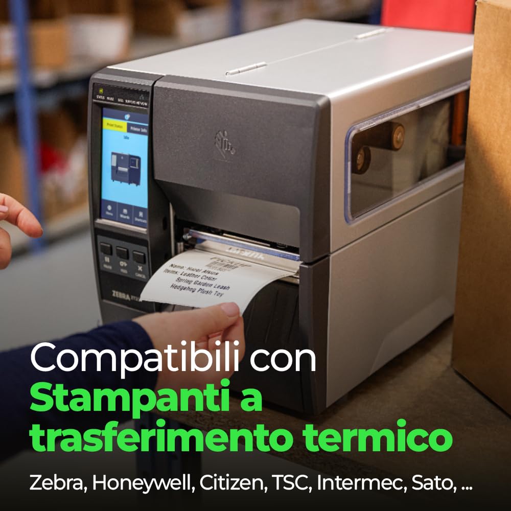 Etichette Vellum Neutre in Bobina 80x60 – Adesivo Rinforzato – Stampabili con Ribbon – Alta Qualità per Stampanti a Trasferimento Termico (1, 2500.0, unità)