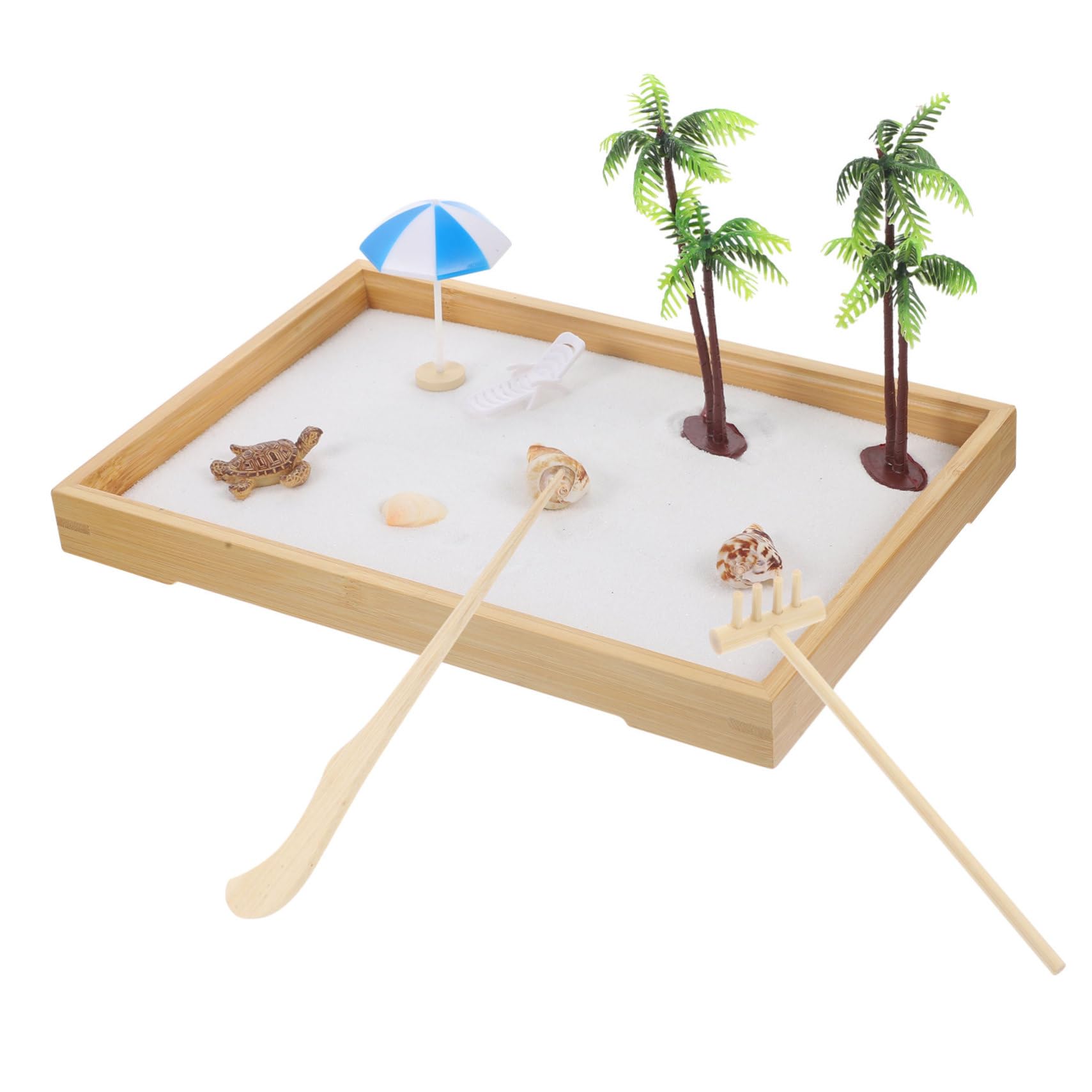 Künstliche Strandszene Sanddeko Satz aus Robustem Material für Wohndekoration Zimmer Zen Garten Miniatur Ozean Sandkasten zur Entspannung