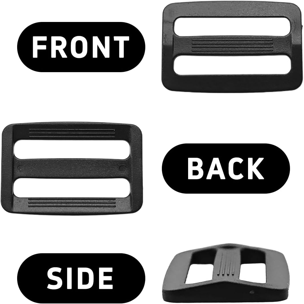 Triglide Slider Buckle, Plastic Adjustable Webbing Slides, Replacement Strap Adjusters Tri-glide Slides Button Fastener