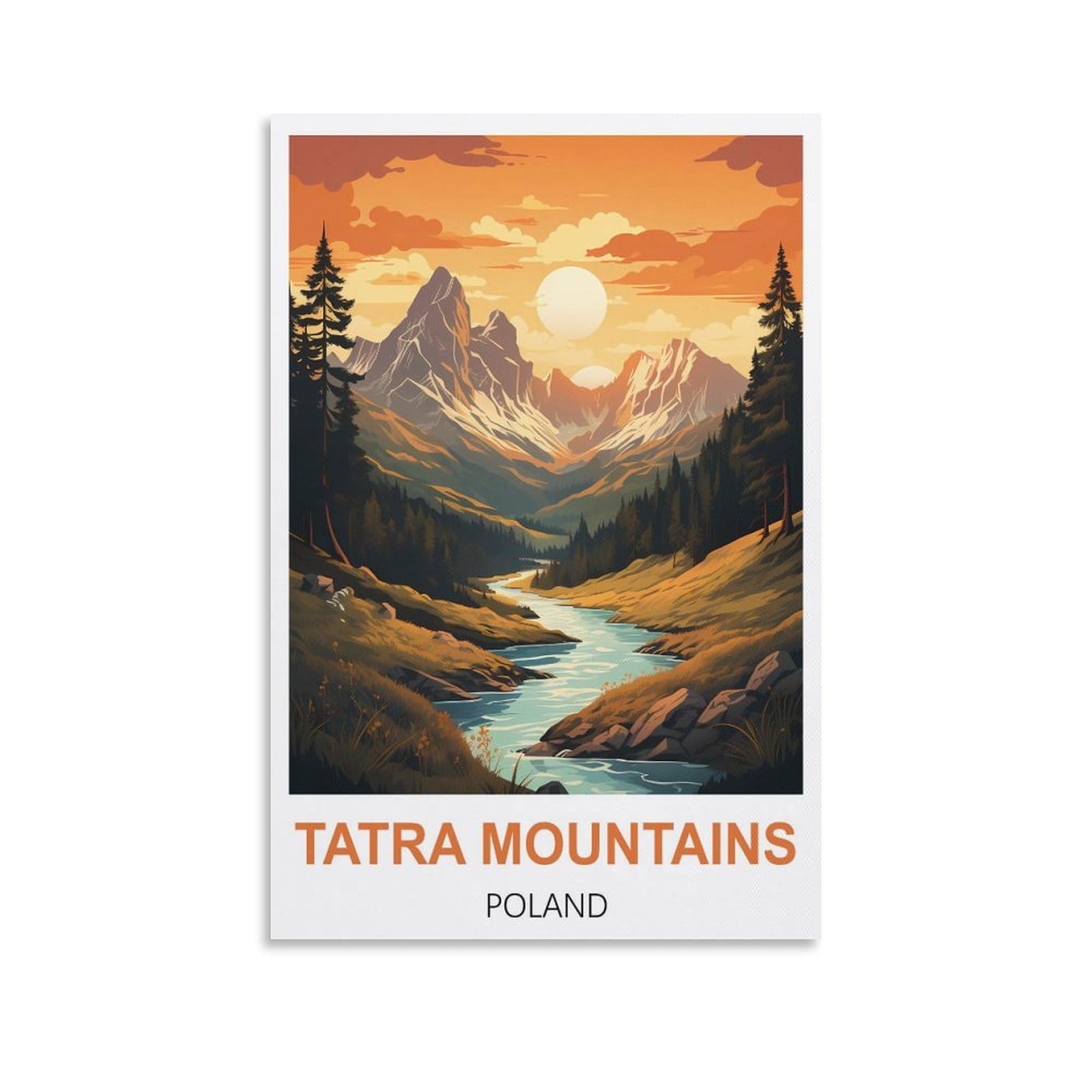 Metal Tin Sign Tatra Mountains Poland,Wall Poster Retro Tin Sign Metal Plaque for Bar Wall Decor Home Living Room Wall Art Decor 20x30cm