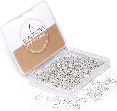 BEADNOVA 6mm Jump Rings Silver Jump Rings for Keychains Jewelry Makings for Necklace Repair 300Pcs