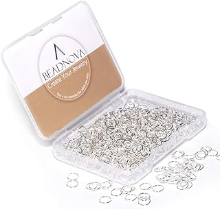 BEADNOVA 6mm Jump Rings Silver Jump Rings for Keychains Jewelry Makings for Necklace Repair (300Pcs)