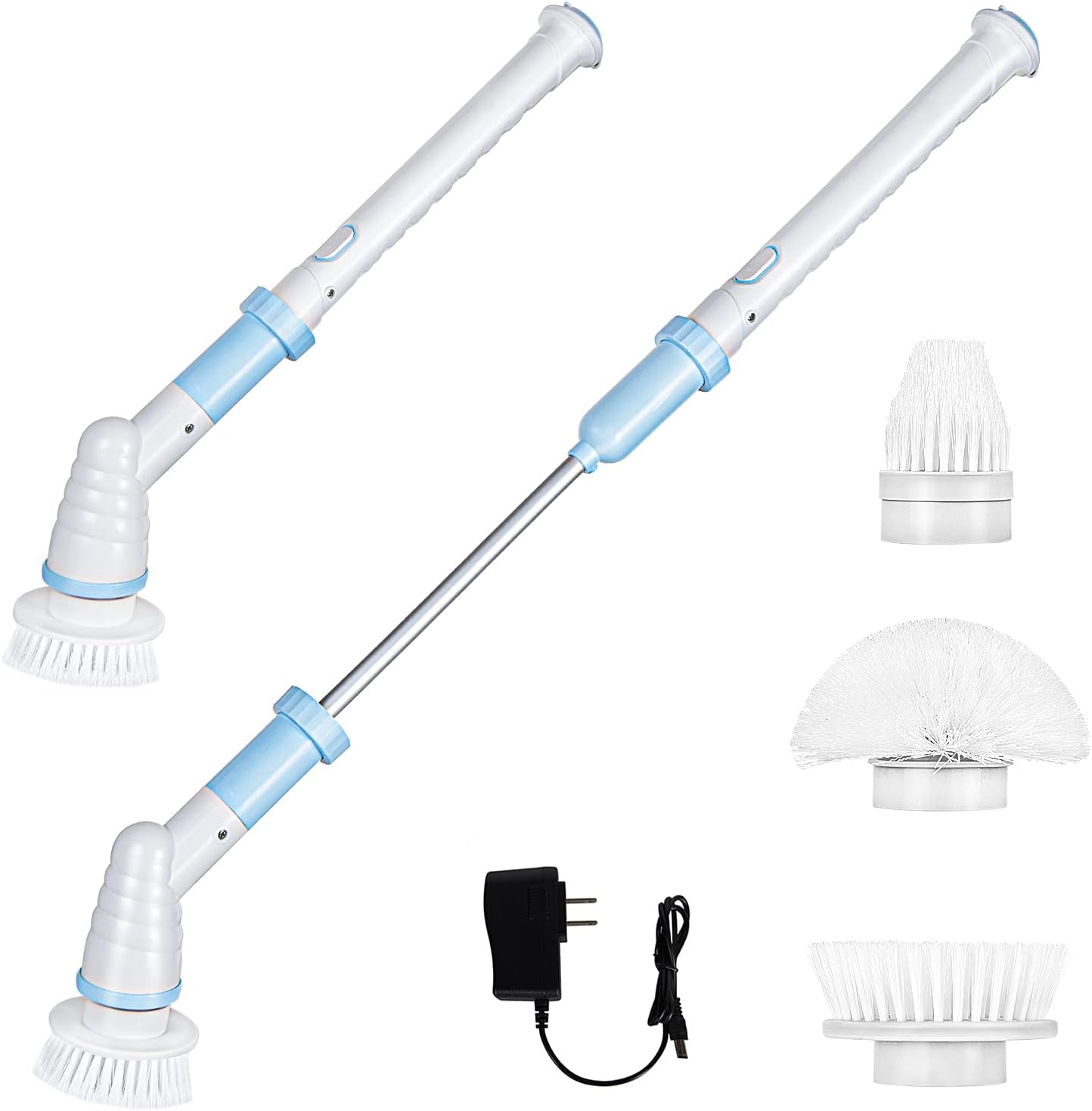 Cordless Electric Rotary Cleaning Brush, Bathroom Scrubber with 3 Replaceable Shower Scrubber Heads for Tub, Tile, Floor, Wall, Shower and Kitchen…