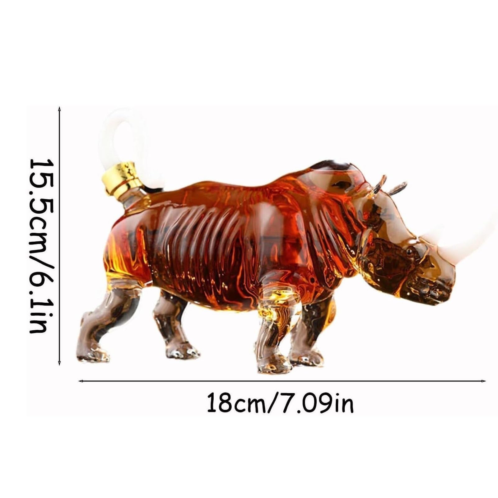 1000ML Decantador Whisky Arte Escultura - Escultura De Decantador De Whisky Con Forma De Rinoceronte En 3D, Botellas De Vino De Vidrio Novedosas, Regalo Para Hombres, Recipientes Para Vino