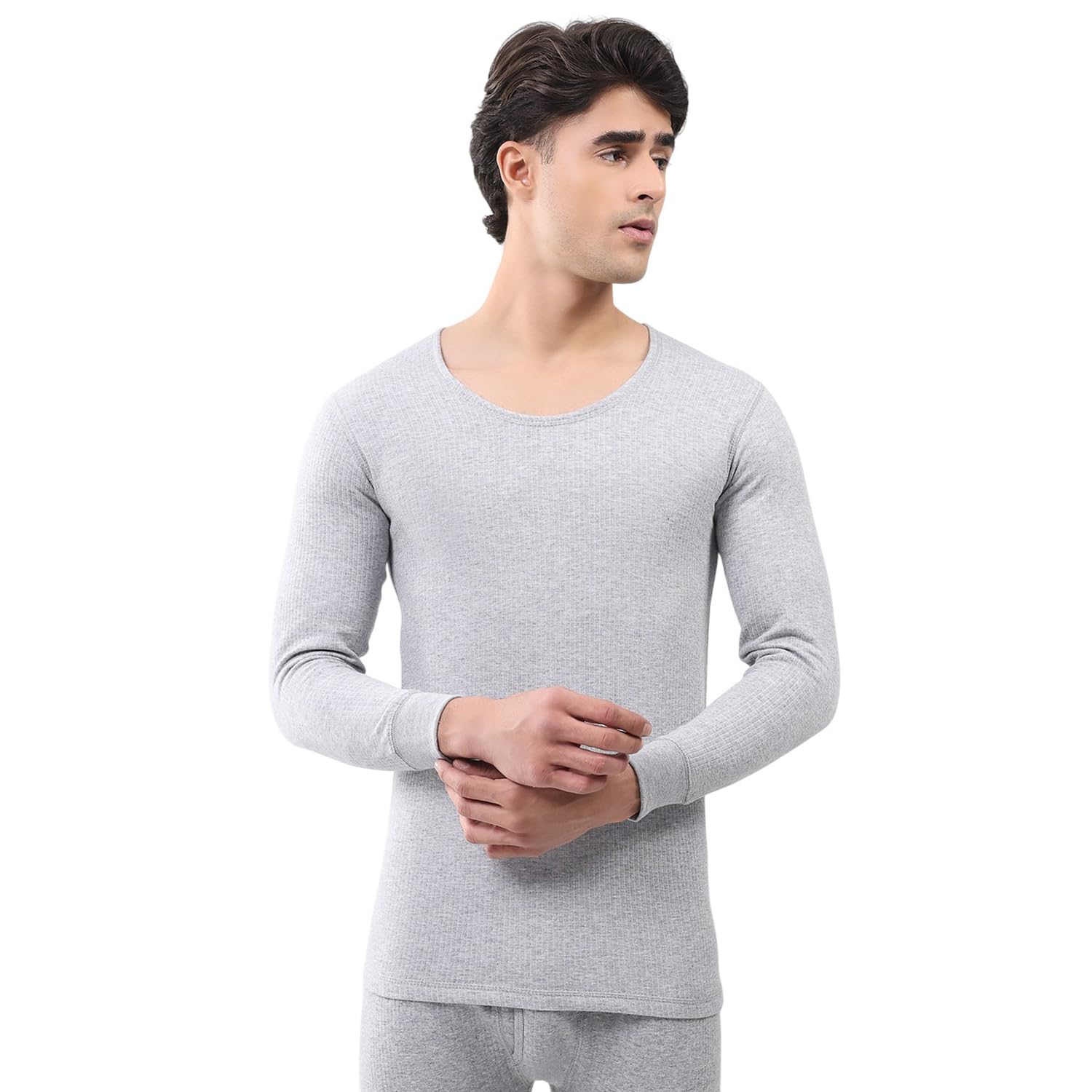 Men Regular Fit Solid Pattern Round Neck Pull On Full Sleeve Winter Thermal Vest|Comfortable Thermal Top for Men | Body Warmer Cozy Thermal Undershirt | Winter Thermal Vest (Pack of 1)-image-13