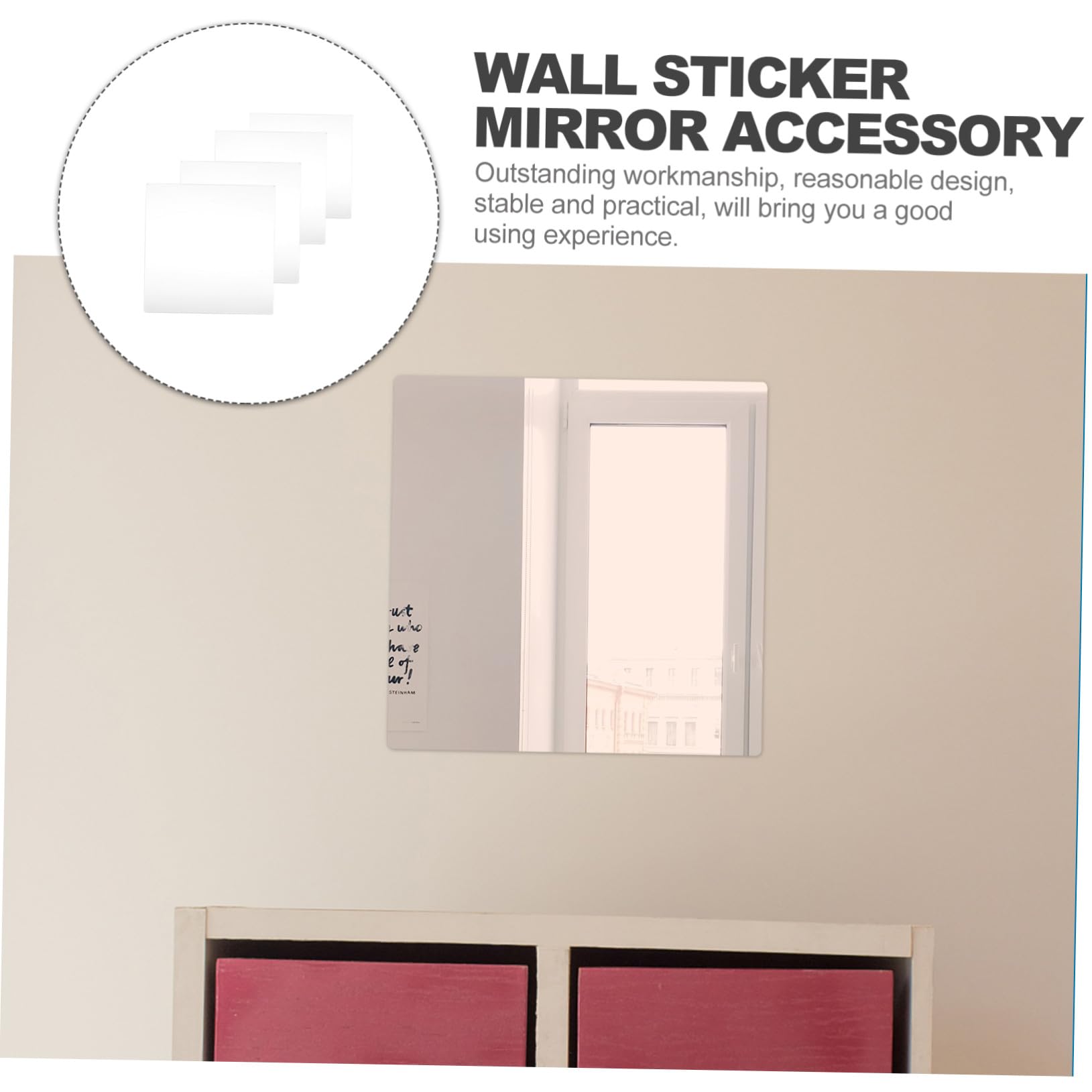 4 pezzi Specchi Adesivi da Parete in Acrilico Riflettente Cornice Piastrelle Decorative Sicure e Flessibili per Bagno e Interni Design ad Alta e Facile Installazione