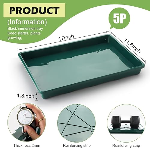 Vista 18 de Paquete de 5 bandejas para macetas de guardería, bandeja de transporte y sujeción para plantas para maceta, soporte de transporte de 24 celdas