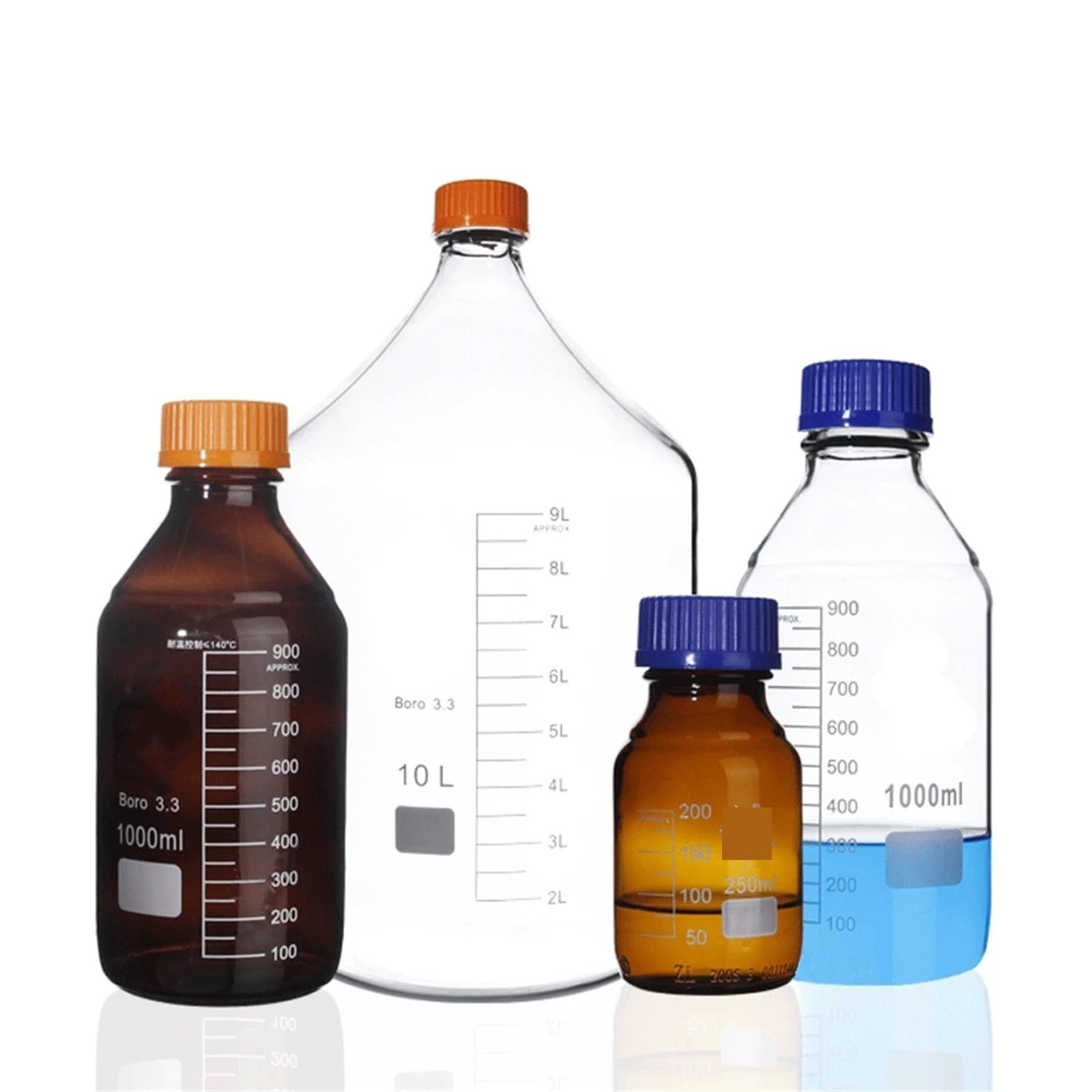 Butelka na odczynniki, GG-17 Szklana Butelka na Odczynniki Brązowa i Przezroczysta 100-1000 ml Zakrętka Szkło Laboratoryjne(1000ml TP Glass)