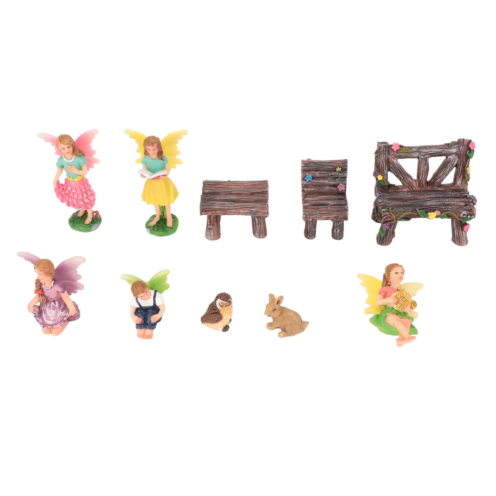 Statue de fée de fleur KKPLZZ en résine vintage pour décoration de pot de fleurs et jardin, 10 pcs