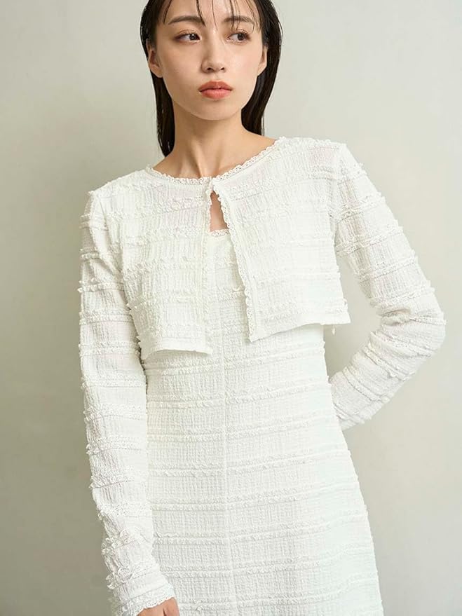 ゆりあ】SNIDEL カーデセットカットレースワンピース ブラック SNIDEL