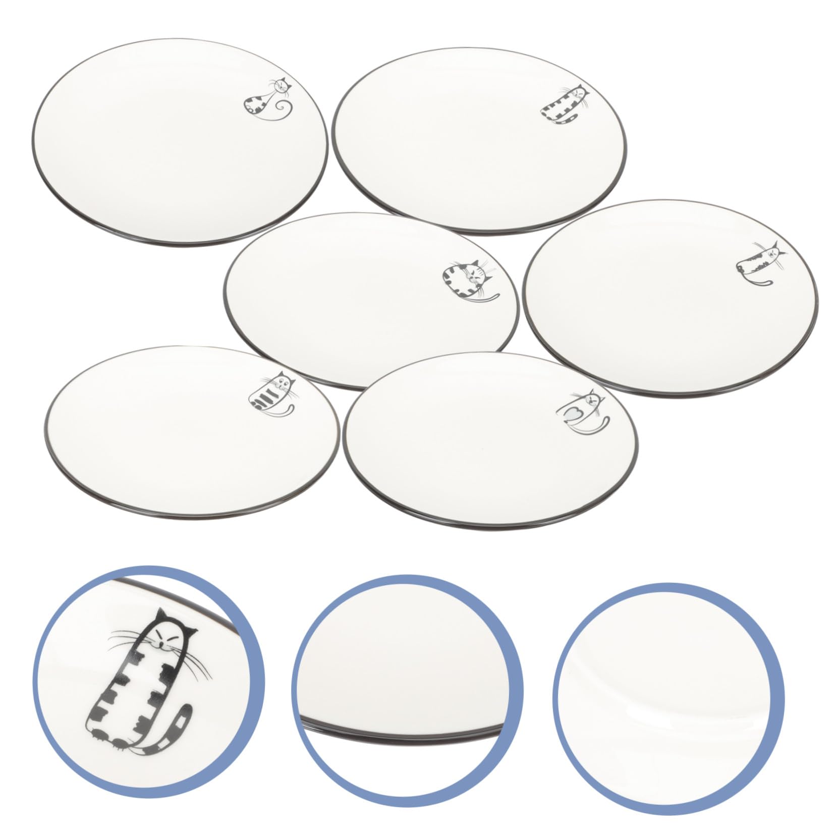 TOYANDONA Set da 6 Piatti in Ceramica Lisci e Lucidi Design Elegante e Forma Semplice, per Famiglie e Matrimoni, e Aspetto Raffinato Stili multipli