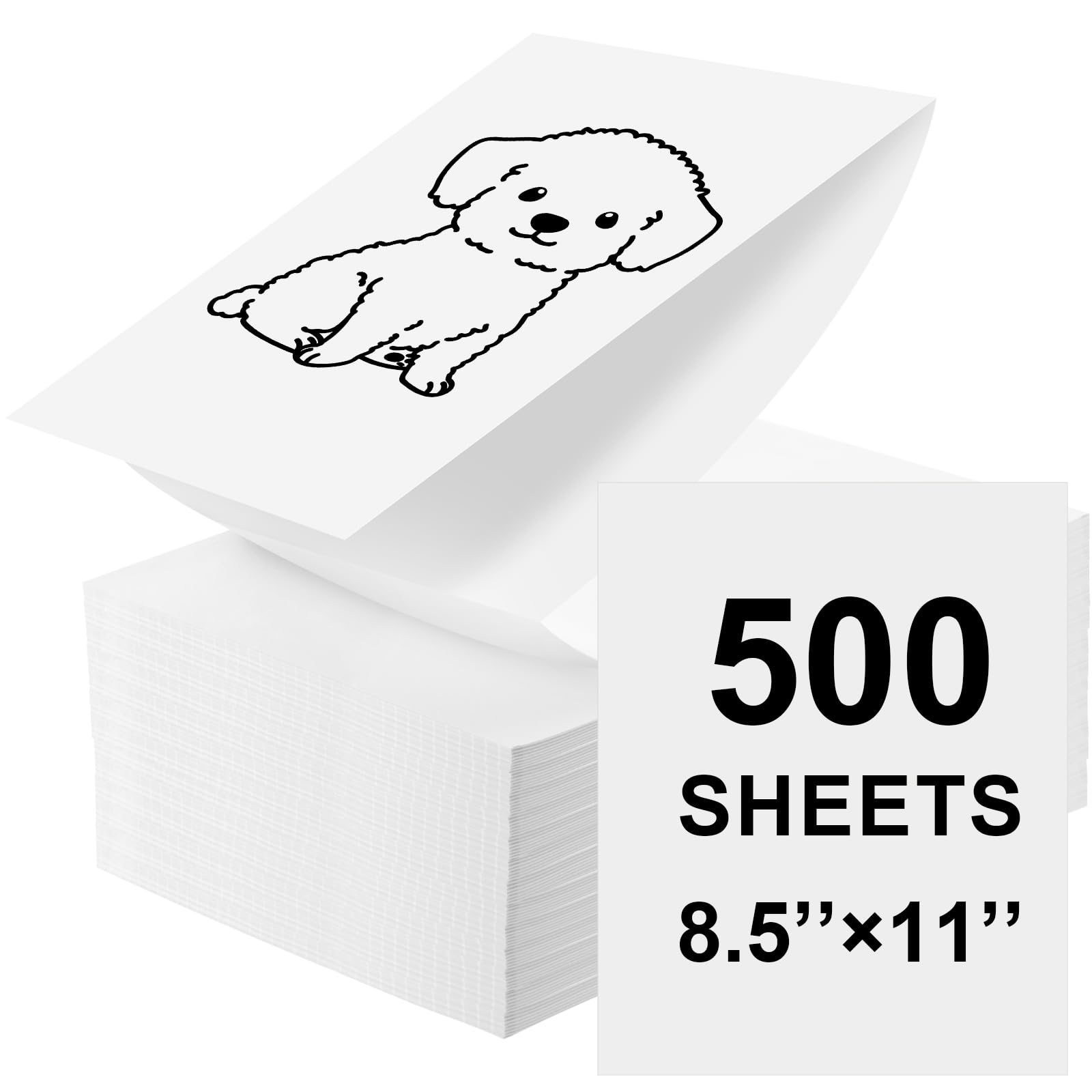Thermal Printer Paper 8.5 x 11 Inch 500 Sheets Quick Dry Folding Thermal Paper Us Letter, Compatible with M08F/A40/P40/F2S/F1S Portable Printer, Folded Continuous A4 Printing