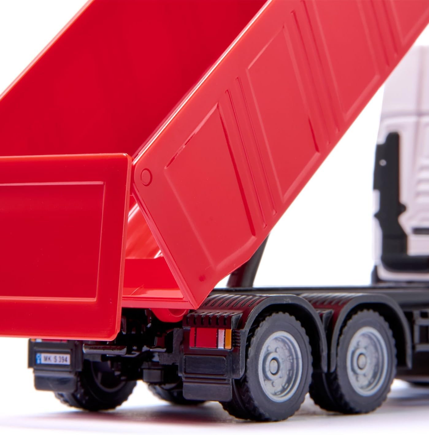 Siku 3518 Man Dump Truck, 1:50, Metal/Plastic, Red/White, Toy Truck for Kids, Tilting Trough, Robust Design