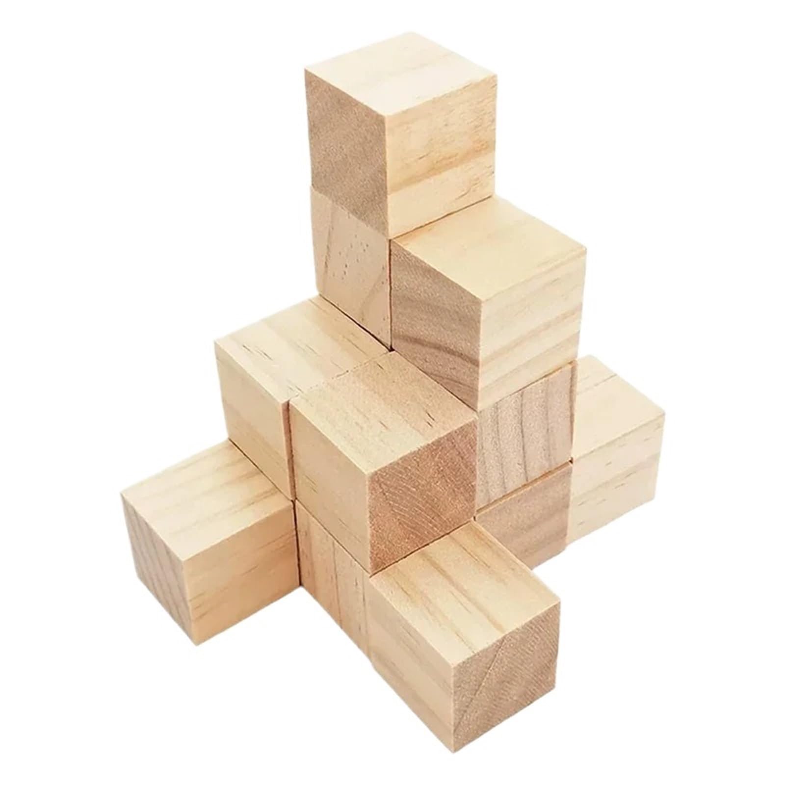 LSNNMU 50 Pcs 4cm Wood Cubes for Crafting, Natural Unfinished Square Blank Wooden Blocks DIY Craft, Art Supplies for Crafts