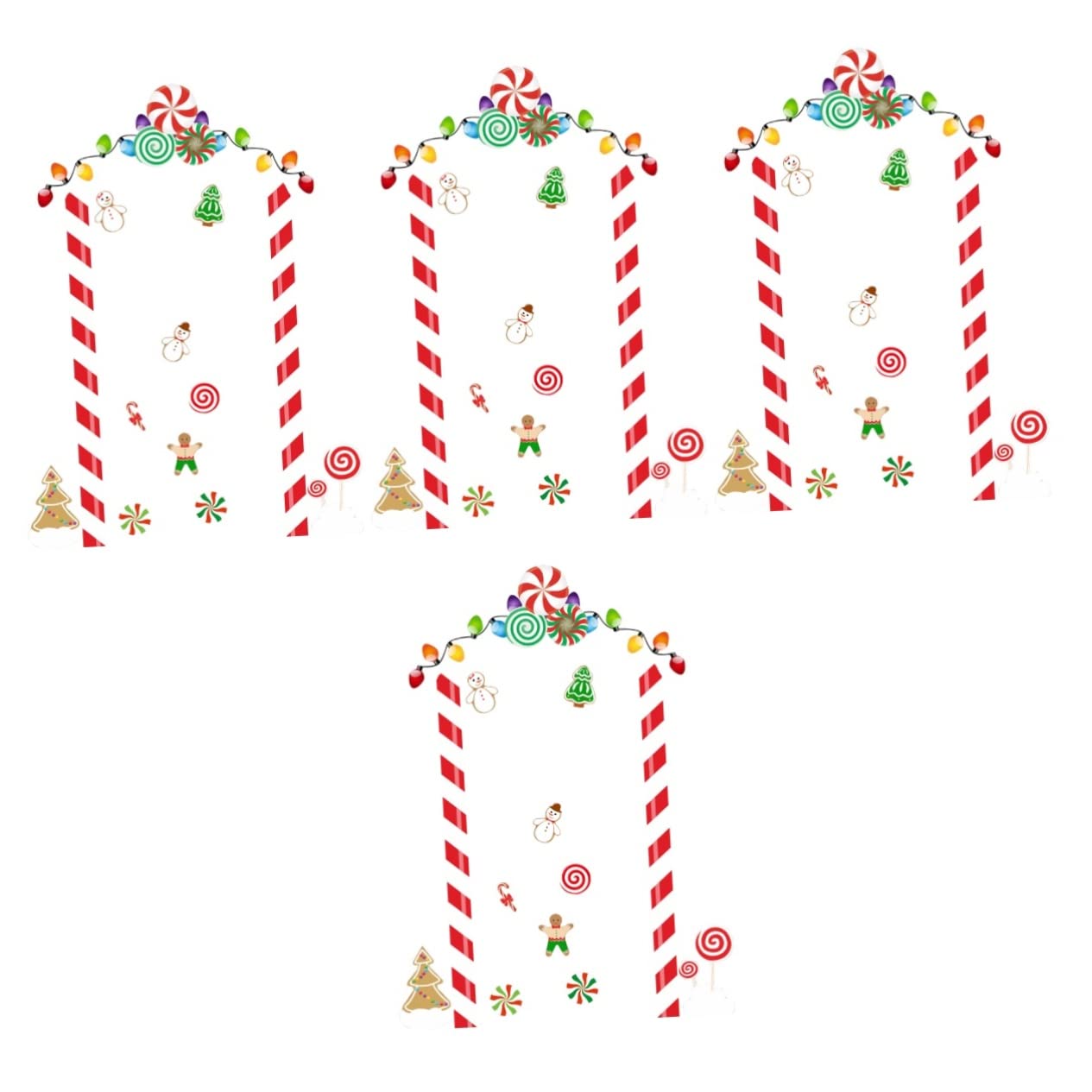UKCOCO 4sets Adesivi Natalizi Per Porte Decorazioni Per Feste Con Atmosfera Festiva e Stile Unico Perfetti Per Interni Ed Esterni Resistente e Facile Da Applicare Per Case Uffici e Negozi